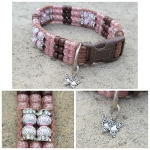 Custom Handmade Beaded Bling Dog Collar